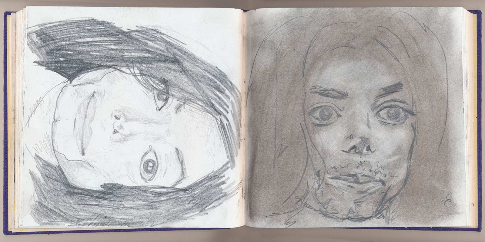sketches 2019 by Vera den Arend - sketchbook - 18.5x18.5 - pencil and charcoal